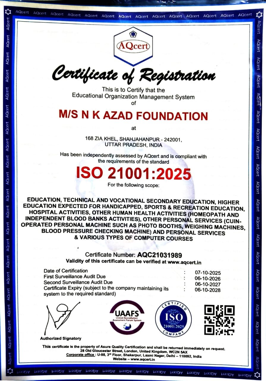 ISO : 21001-2025 CERTIFICATE